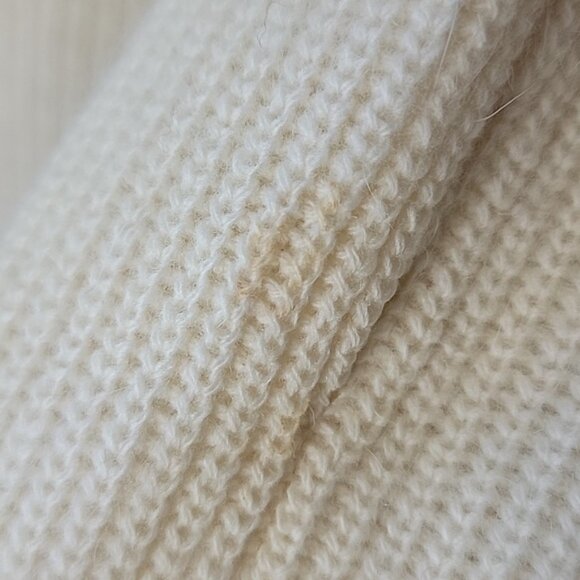 SUSAN BRISTOL Cream Wool Blend Embroidered Flowers Patch Pocket Open Cardigan M - Picture 9 of 11